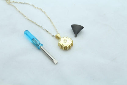 Solar Harmony Urn Necklace – 925 Sterling Silver Sun Ash Pendant with Optional Engraving (14 mm)