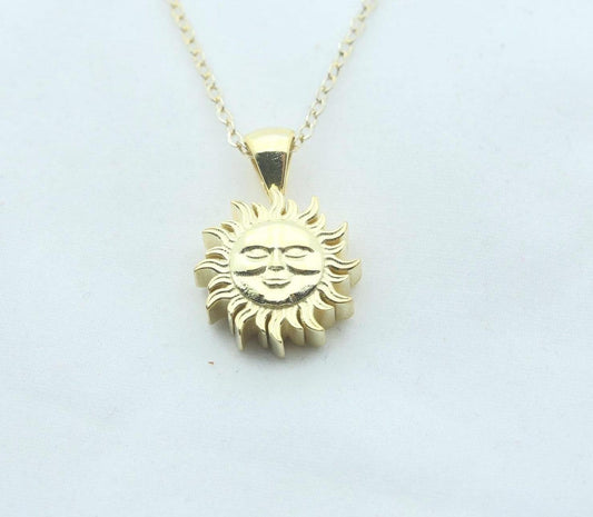 Solar Harmony Urn Necklace – 925 Sterling Silver Sun Ash Pendant with Optional Engraving (14 mm)