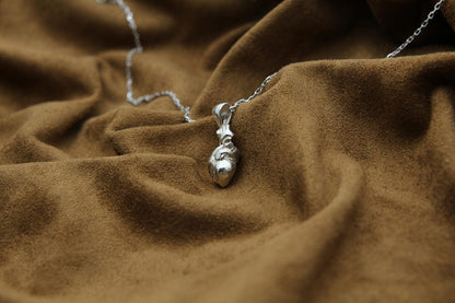 Eternal Pulse Urn Necklace – 925 Sterling Silver Anatomical Heart Ash Pendant with  (15 mm)