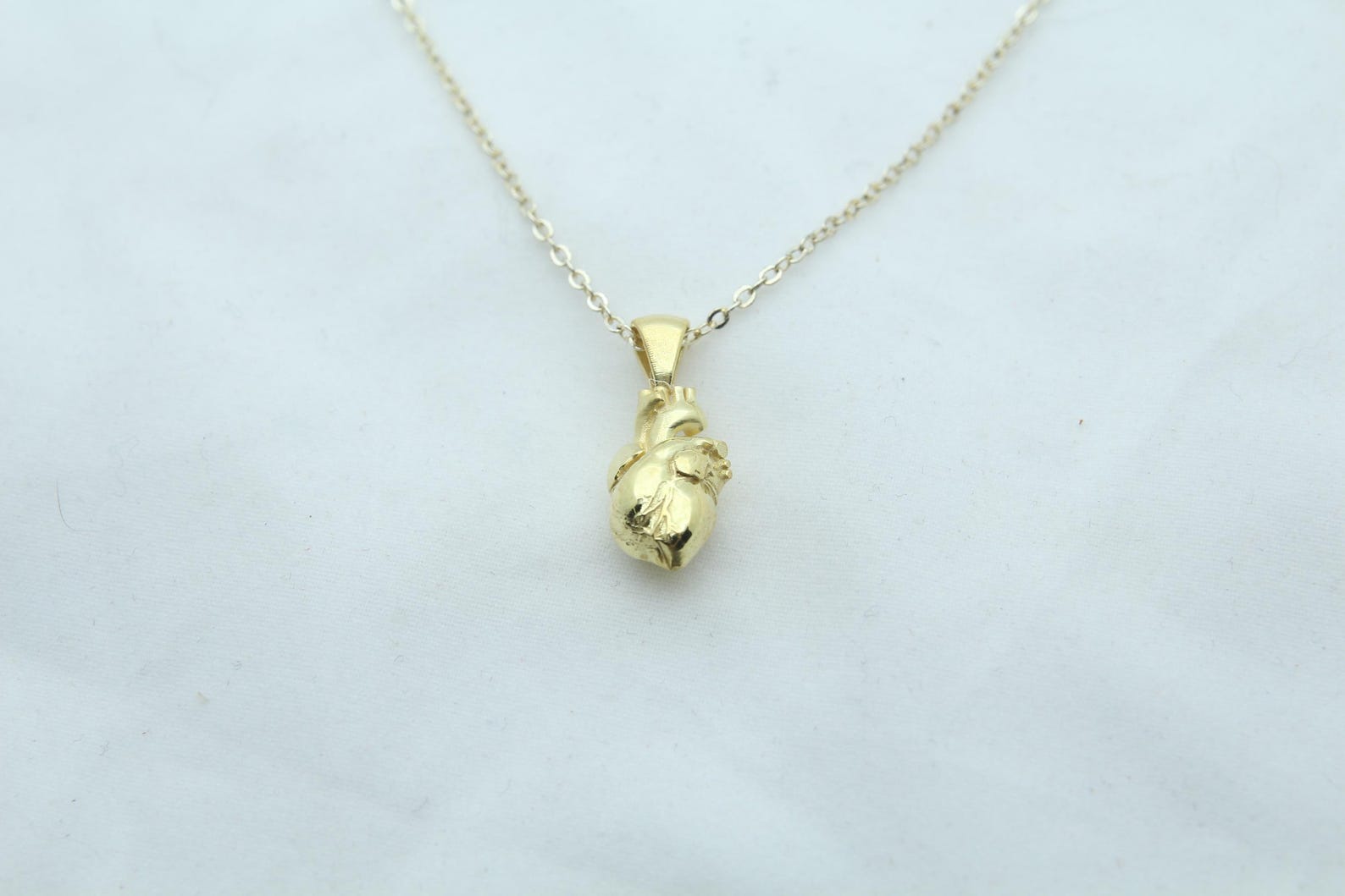 Eternal Pulse Urn Necklace – 925 Sterling Silver Anatomical Heart Ash Pendant with  (15 mm)