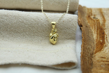 Eternal Pulse Urn Necklace – 925 Sterling Silver Anatomical Heart Ash Pendant with  (15 mm)