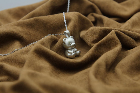 Bear Spirit Urn Necklace – 925 Sterling Silver Memorial Ash Pendant (18 mm)
