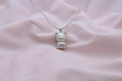 Bear Spirit Urn Necklace – 925 Sterling Silver Memorial Ash Pendant (18 mm)