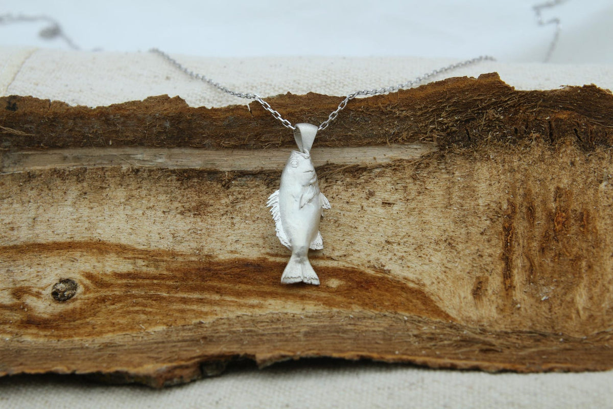 Ocean Whisper Fish Urn Necklace – 925 Sterling Silver Memorial Ash Pendant (27 mm)