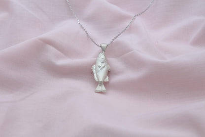Ocean Whisper Fish Urn Necklace – 925 Sterling Silver Memorial Ash Pendant (27 mm)