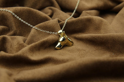 Doberman Spirit Urn Necklace – 925 Sterling Silver Dog Memorial Ash Pendant (17 mm)