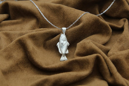 Ocean Whisper Fish Urn Necklace – 925 Sterling Silver Memorial Ash Pendant (27 mm)