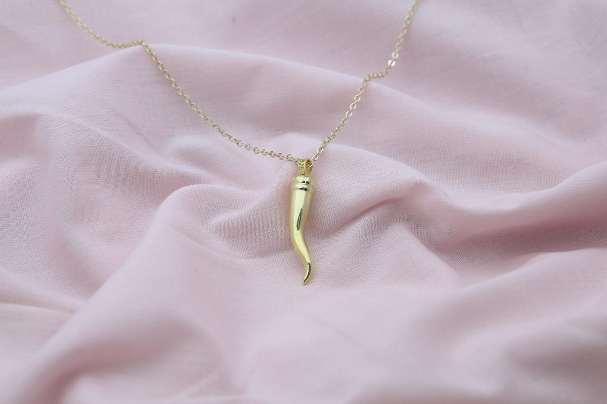 Cornicello Spirit Urn Necklace – 925 Sterling Silver Italian Horn Ash Pendant (26 mm)