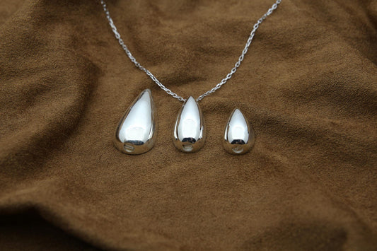 Teardrop Urn Necklace – 925 Sterling Silver Memorial Ash Pendant (16,20,26 mm)