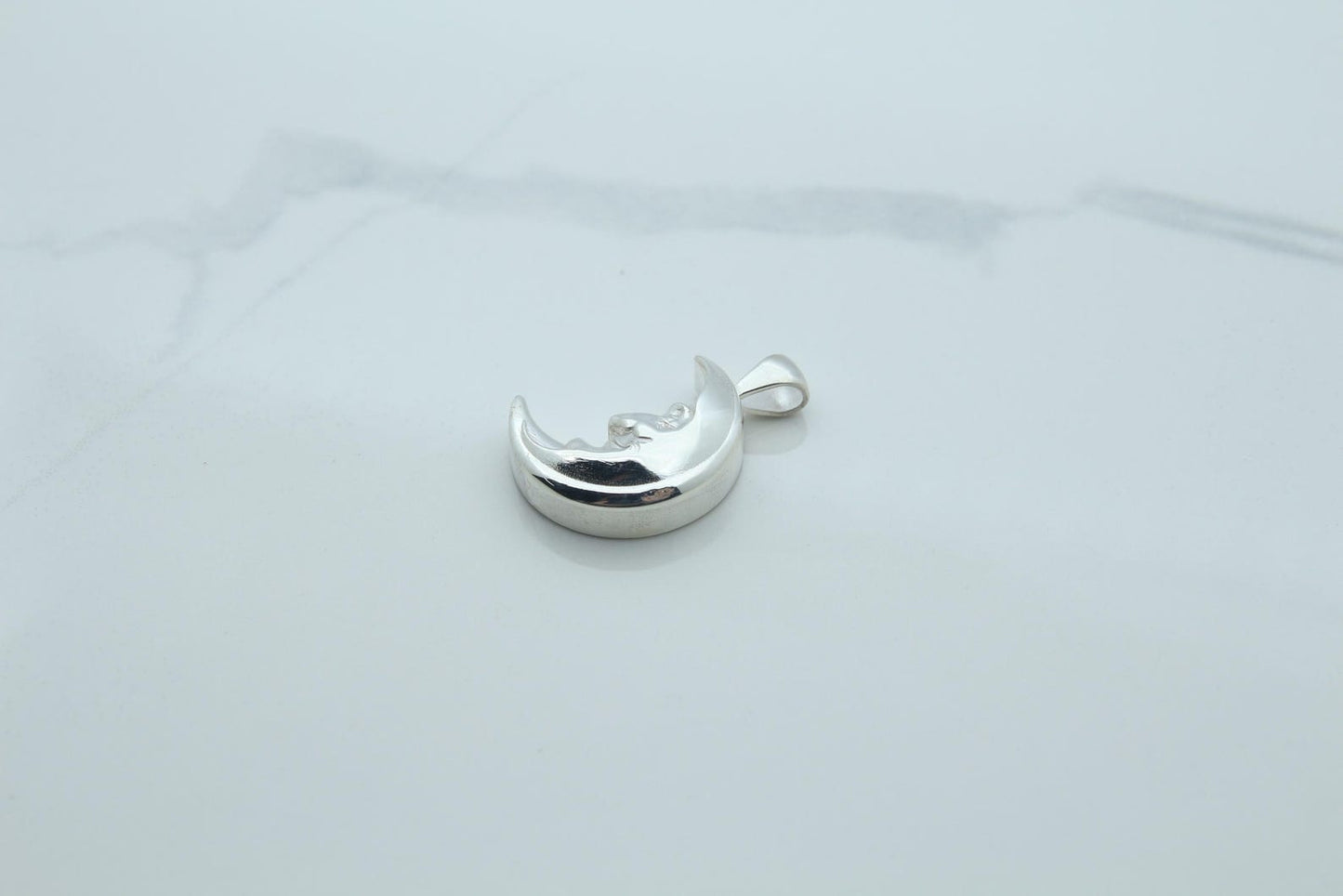 Moon Grandpa Urn Necklace – 925 Sterling Silver Memorial Ash Pendant (20 mm)