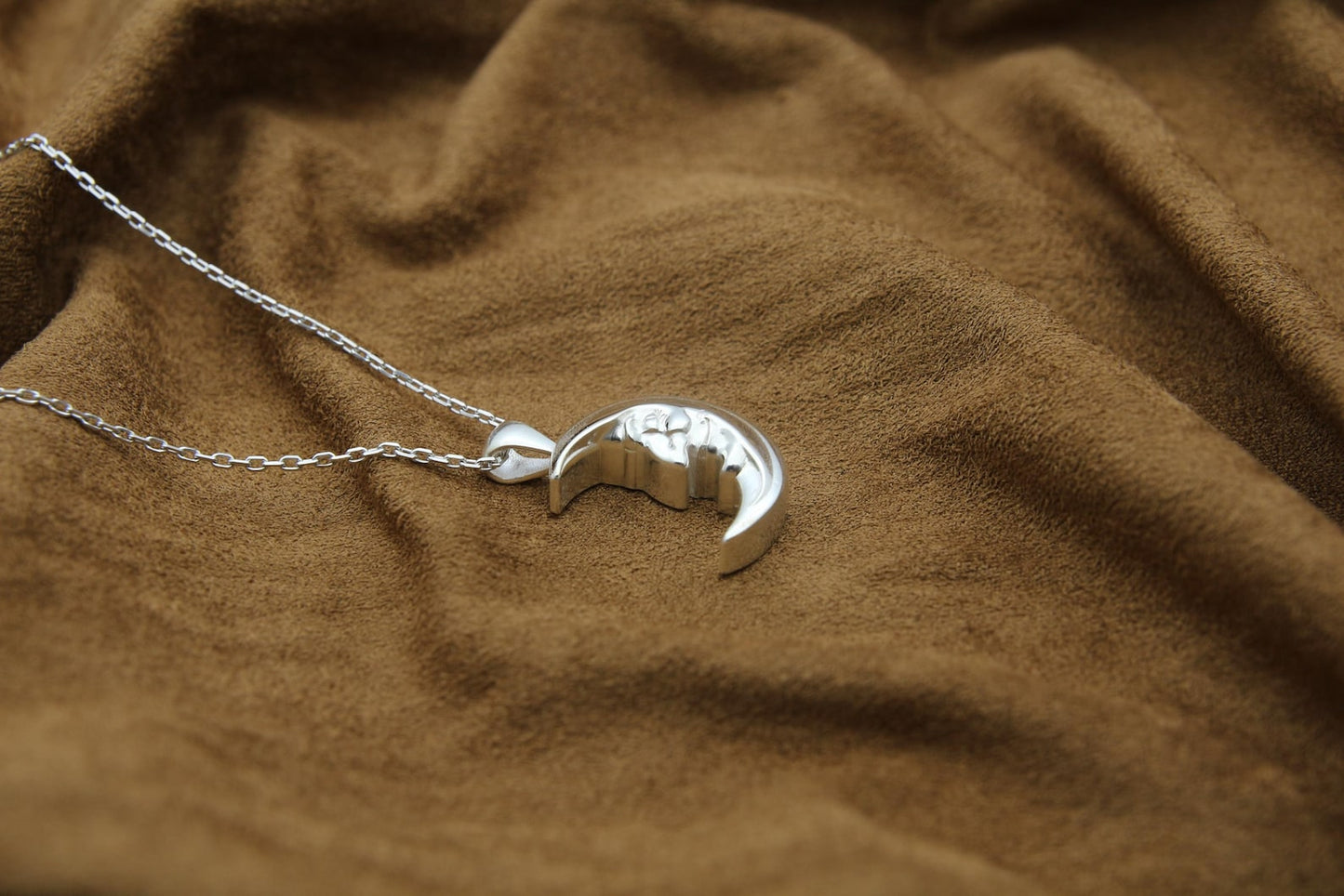 Moon Grandpa Urn Necklace – 925 Sterling Silver Memorial Ash Pendant (20 mm)