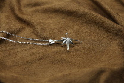 Compass Urn Necklace – 925 Sterling Silver Memorial Ash Pendant (25 mm)