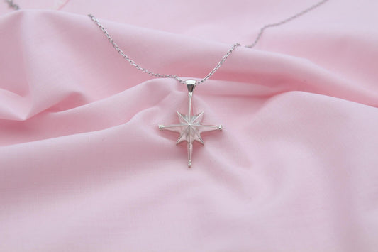 Compass Urn Necklace – 925 Sterling Silver Memorial Ash Pendant (25 mm)