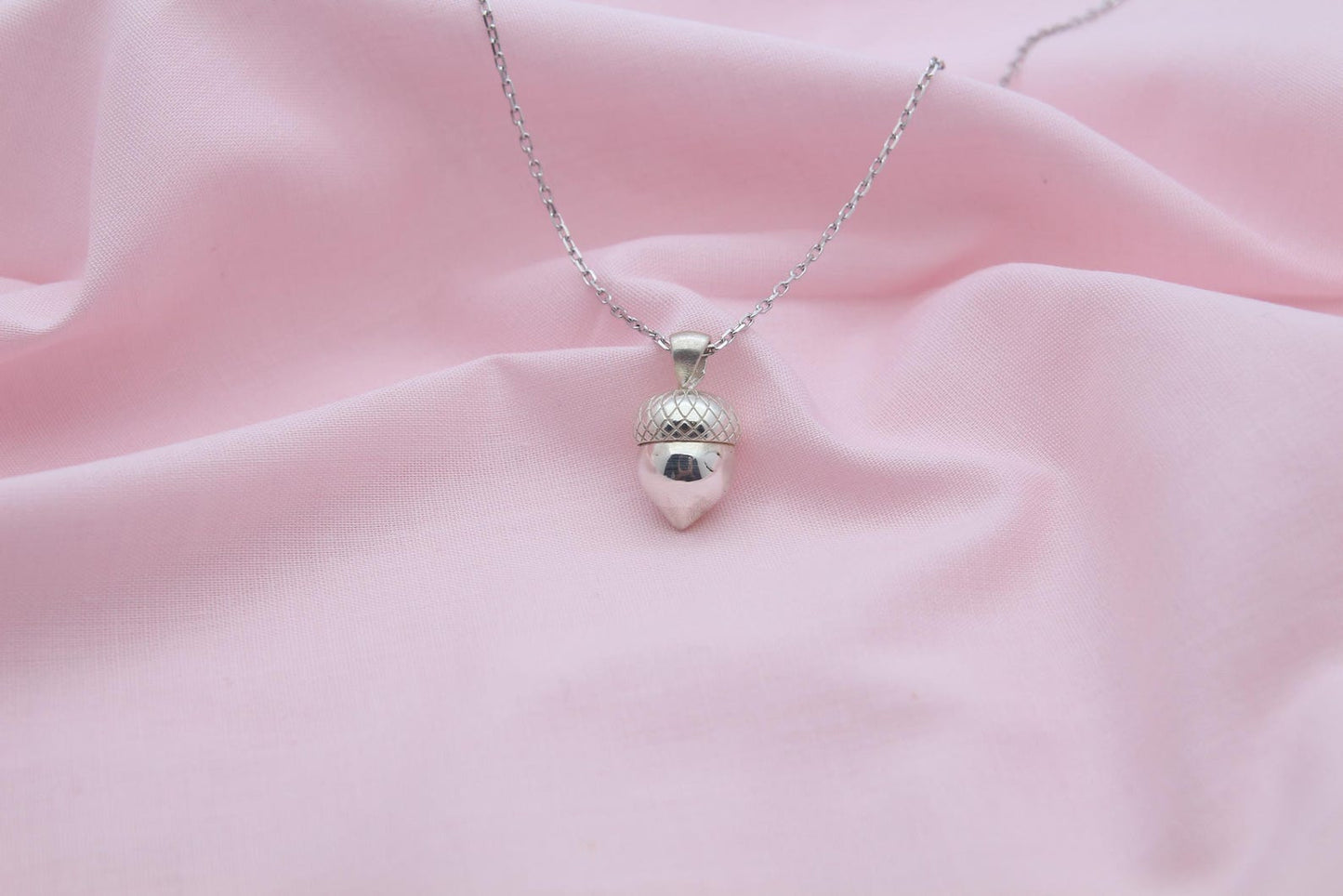 Acorn Urn Necklace – 925 Sterling Silver Memorial Keepsake Pendant (13.5 mm)