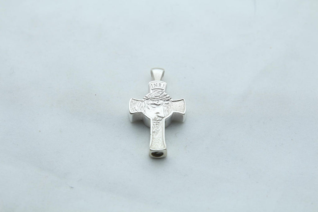 Divine Savior Urn Necklace – 925 Sterling Silver Jesus Cross Ash Pendant (24 mm)