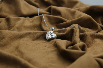 Mother & Child Heart Urn Necklace – 925 Sterling Silver Memorial Ash Pendant (16 mm)