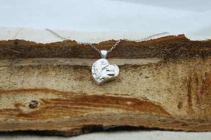 Eternal Bond Mother & Child Urn Necklace – 925 Sterling Silver Heart Ash Pendant (16 mm)