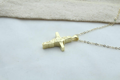 Grapevine Heritage Cross Urn Necklace – 925 Sterling Silver Ash Pendant with Optional Engraving (24 mm)