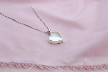Heart Urn Necklace – 925 Sterling Silver Memorial Ash Pendant (15 mm) – Personalized Engraving Available