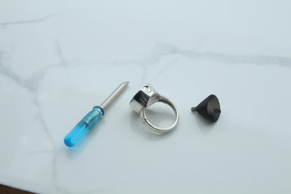 Unisex Oval Urn Ring – 925 Sterling Silver Memorial Ash Ring (15 × 12 mm)