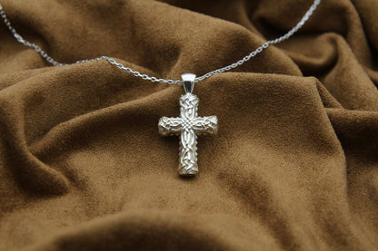 Celtic Cross Heritage Urn Necklace – 925 Sterling Silver Memorial Ash Pendant (24 mm)