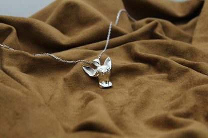 Chihuahua Love Memorial Urn Necklace – 925 Sterling Silver Dog Ash Pendant with Optional Engraving (20 mm)