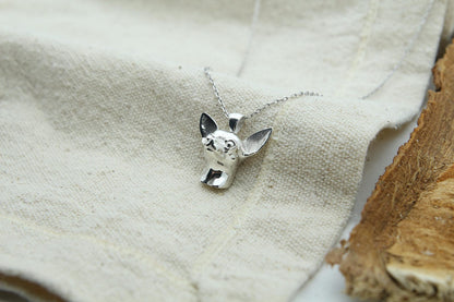 Chihuahua Love Memorial Urn Necklace – 925 Sterling Silver Dog Ash Pendant with Optional Engraving (20 mm)