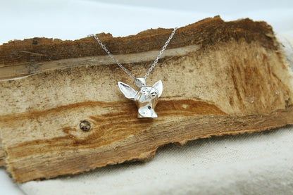 Chihuahua Love Memorial Urn Necklace – 925 Sterling Silver Dog Ash Pendant with Optional Engraving (20 mm)