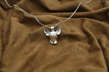 Chihuahua Love Memorial Urn Necklace – 925 Sterling Silver Dog Ash Pendant with Optional Engraving (20 mm)