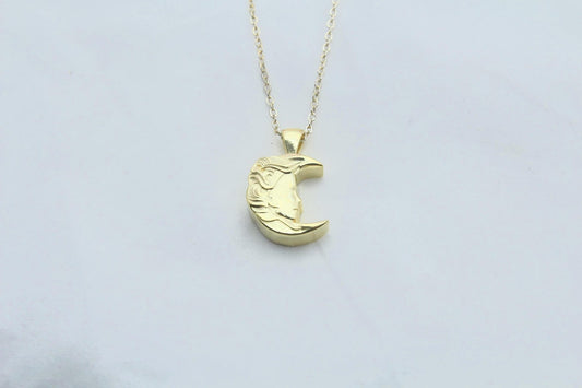 Lunar Goddess Silhouette Urn Necklace – 925 Sterling Silver Memorial Ash Pendant with Optional Engraving (16.5 mm)