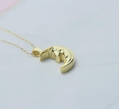 Lunar Muse Memorial Urn Necklace – 925 Sterling Silver Ash Pendant with Optional Engraving (16.5 mm)