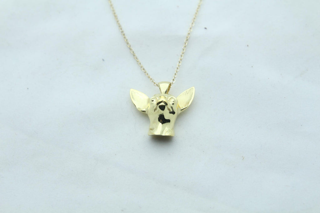 Tiny Companion Chihuahua Urn Necklace – 925 Sterling Silver Dog Ash Pendant with Optional Engraving (20 mm)