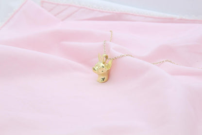 Tiny Companion Chihuahua Urn Necklace – 925 Sterling Silver Dog Ash Pendant with Optional Engraving (20 mm)
