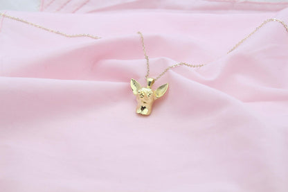 Tiny Companion Chihuahua Urn Necklace – 925 Sterling Silver Dog Ash Pendant with Optional Engraving (20 mm)