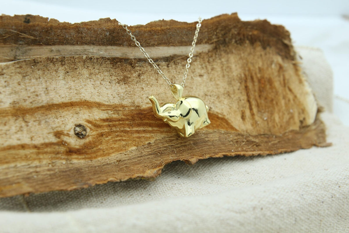 Gentle Elephant Tribute Urn Necklace – 925 Sterling Silver Memorial Ash Pendant with Optional Engraving (20 mm)