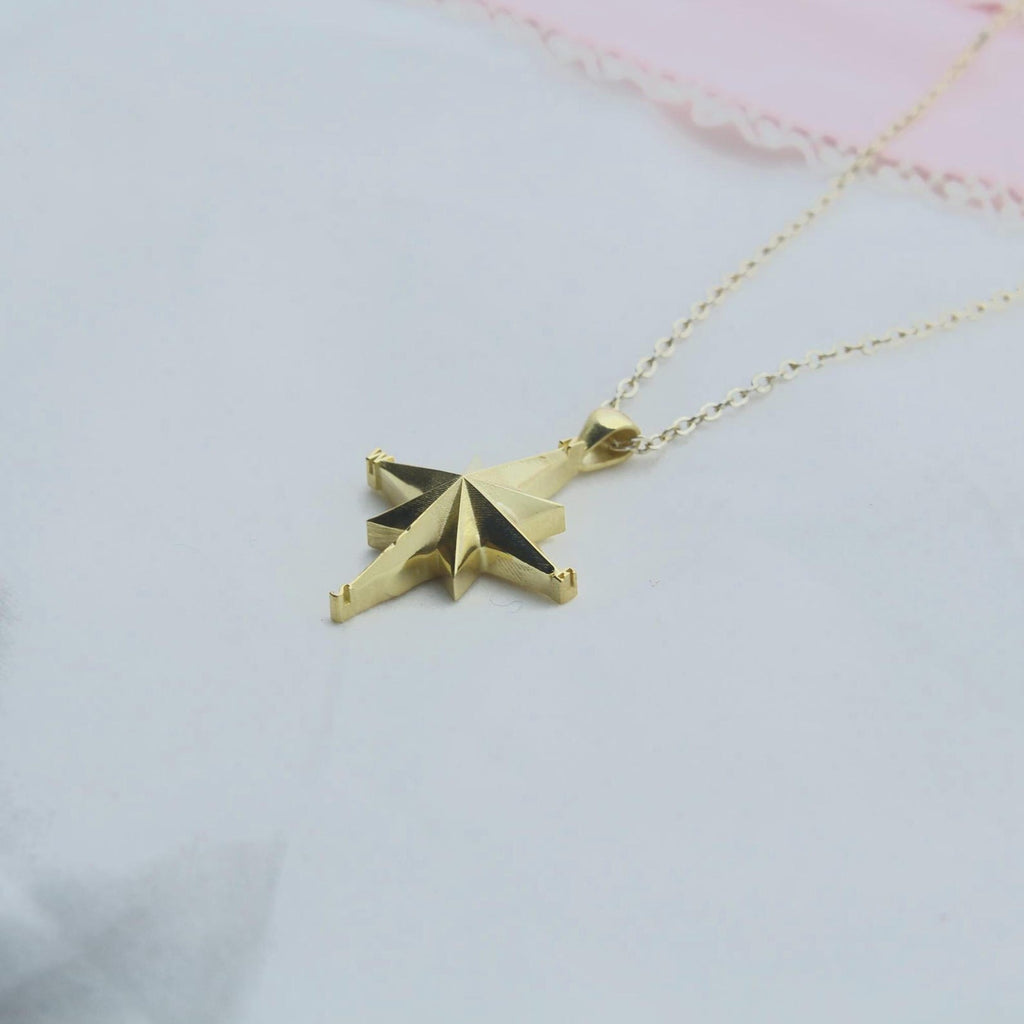 Compass Ash Holder Necklace – 925 Sterling Silver Memorial Pendant (25 mm)urn necklace