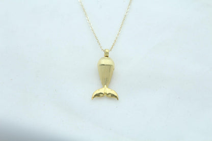 Whale Spirit Memorial Urn Necklace – 925 Sterling Silver Ash Pendant with Optional Engraving (23 mm)