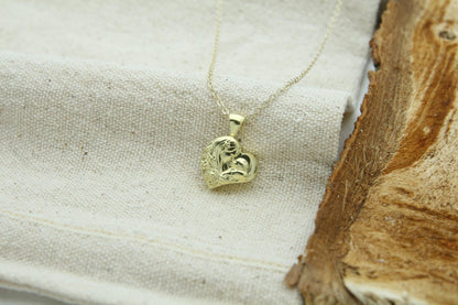 Eternal Bond Mother & Child Urn Necklace – 925 Sterling Silver Heart Ash Pendant (16 mm)