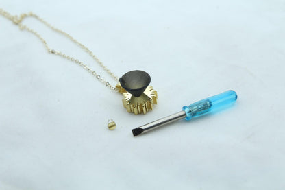 Solar Harmony Urn Necklace – 925 Sterling Silver Sun Ash Pendant with Optional Engraving (14 mm)