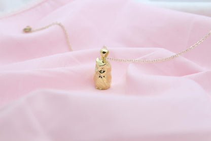 Night Guardian Owl Urn Necklace – 925 Sterling Silver Ash Pendant with Optional Engraving (17 mm)