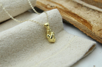 Eternal Pulse Urn Necklace – 925 Sterling Silver Anatomical Heart Ash Pendant with  (15 mm)