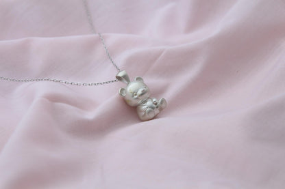 Bear Spirit Urn Necklace – 925 Sterling Silver Memorial Ash Pendant (18 mm)