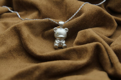 Bear Spirit Urn Necklace – 925 Sterling Silver Memorial Ash Pendant (18 mm)
