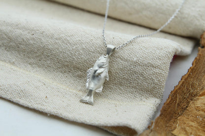 Ocean Whisper Fish Urn Necklace – 925 Sterling Silver Memorial Ash Pendant (27 mm)