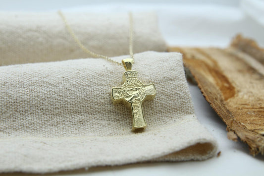 Sacred Cross Jesus Figure Urn Necklace – 925 Sterling Silver Memorial Ash Pendant (24 mm)