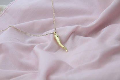 Cornicello Spirit Urn Necklace – 925 Sterling Silver Italian Horn Ash Pendant (26 mm)