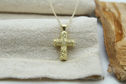 Celtic Cross Heritage Urn Necklace – 925 Sterling Silver Memorial Ash Pendant (24 mm)