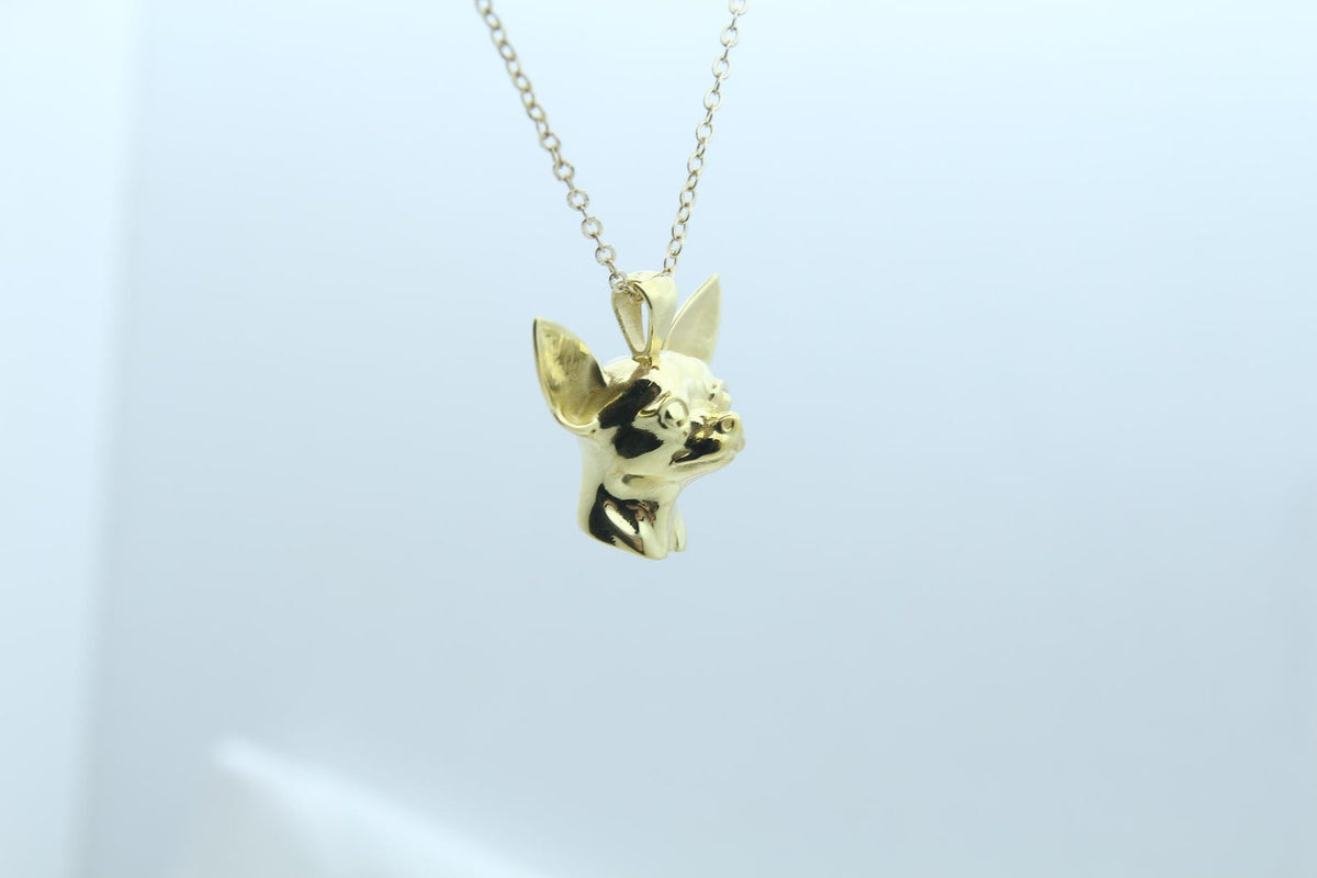 Tiny Companion Chihuahua Urn Necklace – 925 Sterling Silver Dog Ash Pendant with Optional Engraving (20 mm)