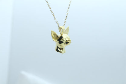 Tiny Companion Chihuahua Urn Necklace – 925 Sterling Silver Dog Ash Pendant with Optional Engraving (20 mm)