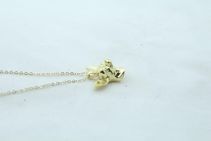 Tiny Companion Chihuahua Urn Necklace – 925 Sterling Silver Dog Ash Pendant with Optional Engraving (20 mm)